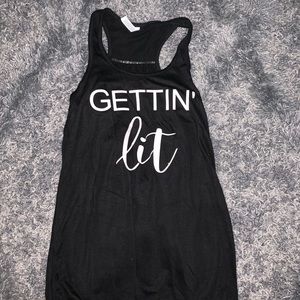 Woman’s black tank top